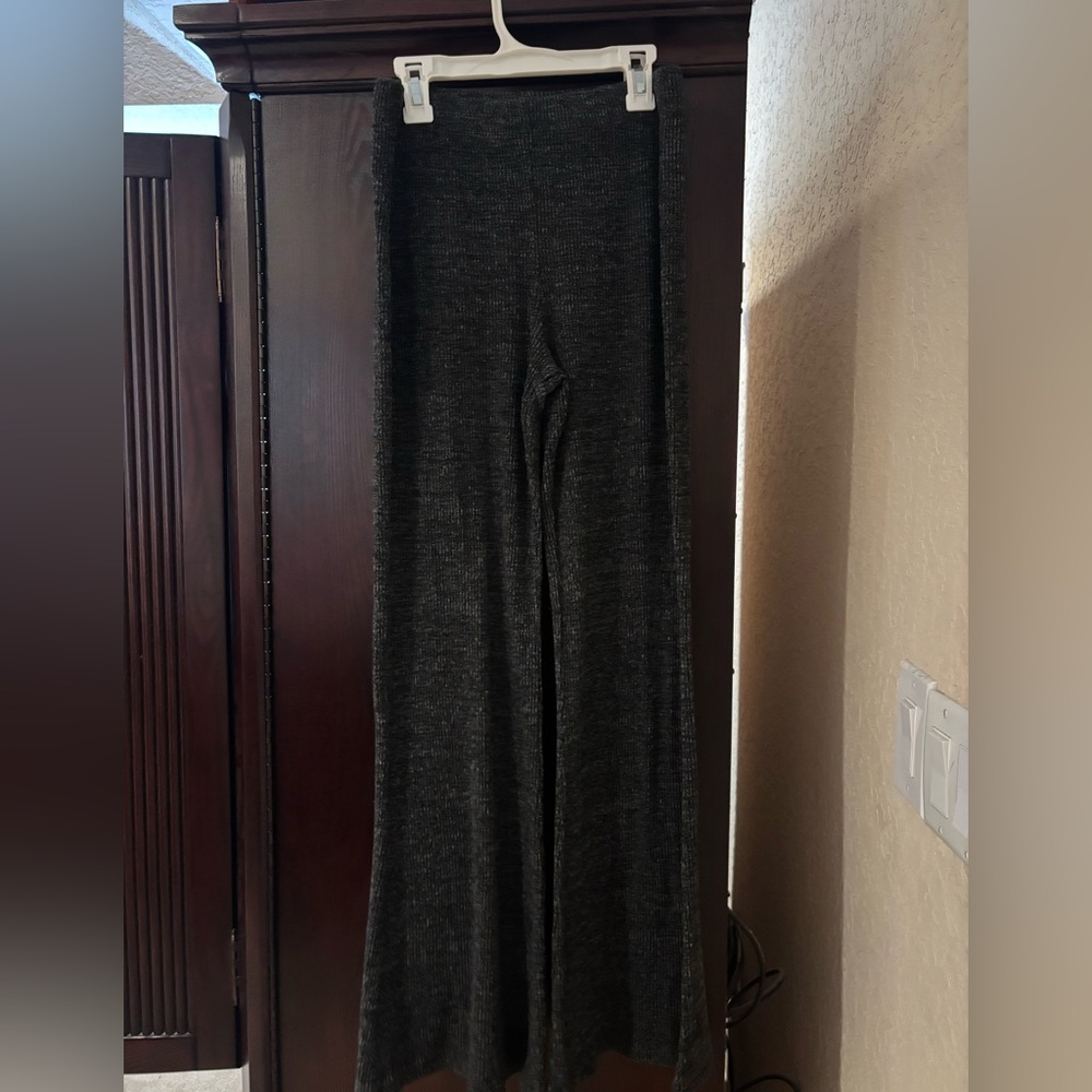 Women's Black Wide-Leg Flare Pants